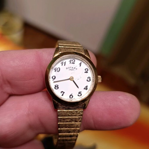 Rotary wristwatch gold plated used