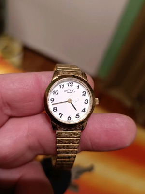 Rotary wristwatch gold plated used