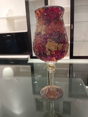 Vintage glass vase and candlestick like new