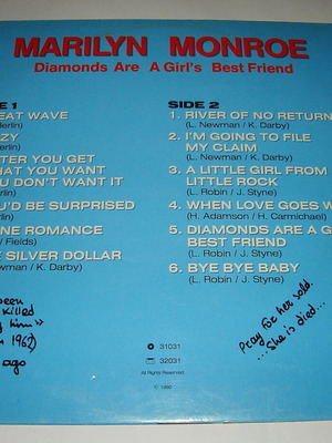 Marilyn Monroe Diamonds Are A Girl's Best Friend LP μεταχειρισμένο