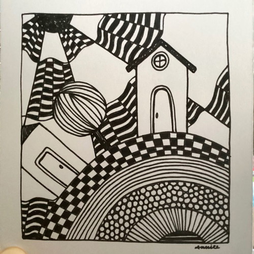Mini house sketch new, handmade on Bristol 250gr paper