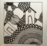 Mini house sketch new, handmade on Bristol 250gr paper
