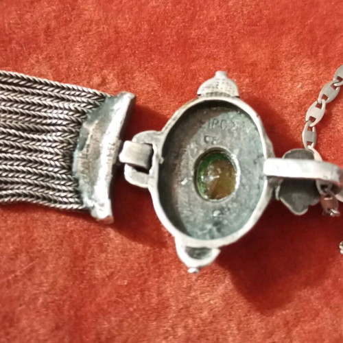 Silver necklace 925 vintage used, Gianniotiko pendant 6cm, chain 44cm