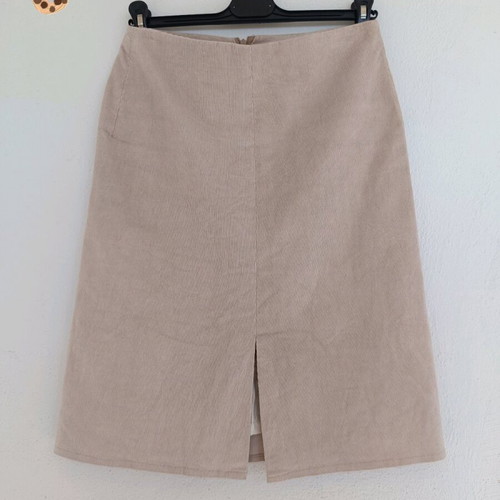 High-waisted corduroy skirt beige like new, size M