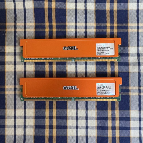 GeIL DDR2-800 PC2-6400 RAM 2x1GB used, total 2GB