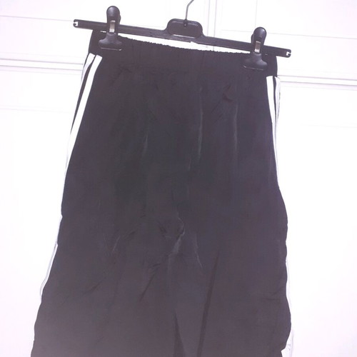 Black wide bermuda shorts new with striped design and cords