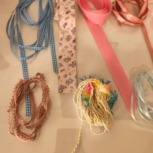 Ribbons new, assorted for crafts with butterfly hanger gift