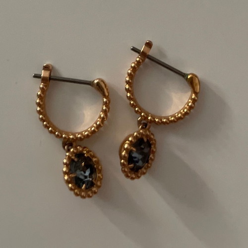 Swarovski earrings like new, gold with gray stone