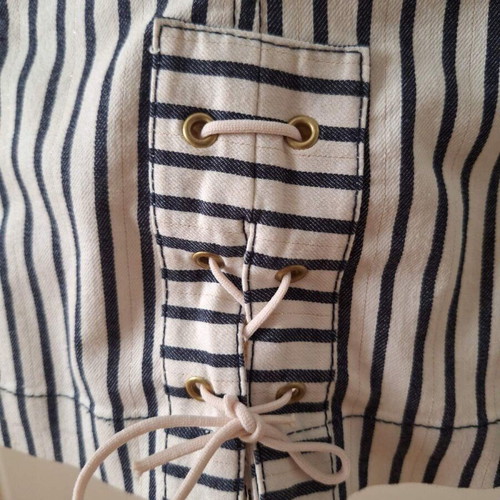 MIA women's cotton striped jean-style jacket black white like new