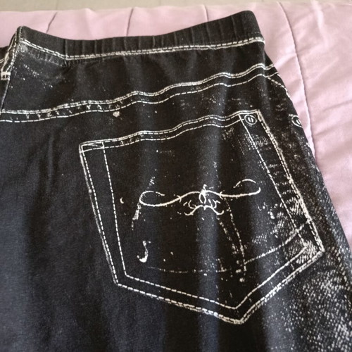 Esmara leggings with printed design like new, size L 40 12, black and grey