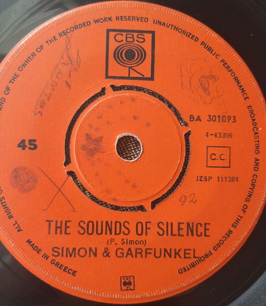 SIMON & GARFUNKEL ~ SOUNDS OF SILENCE (1966, CBS, 7" single, αυθεντική έκδοση)