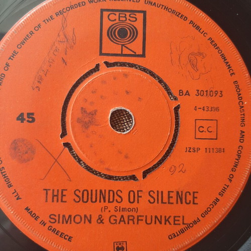 Simon & Garfunkel Sounds of Silence 7" single used, original edition