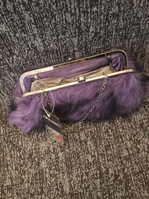 Furry bag new with chain strap