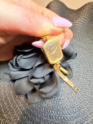 Luch vintage wristwatch used, gold tone, women's