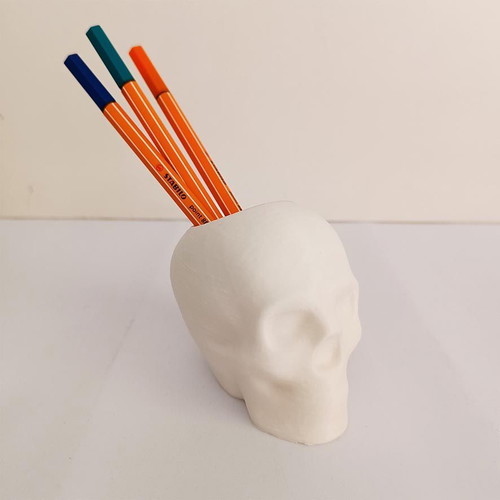 Skull pencil holder 3D printed new