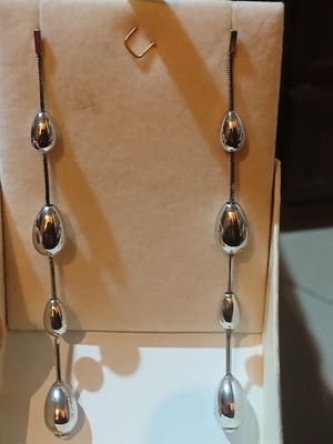 Silver long earrings 10cm new