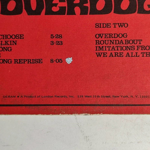 Keef Hartley Band Overdog vinyl used, jazz