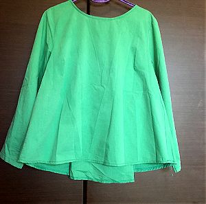 υπεροχη πρασινη μπλουζα με φιογκο πισω