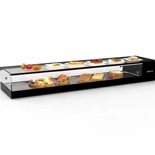 Display cases with refrigerated surface, set of 2