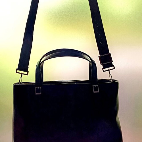 Mexx square tote bag black used, eco-leather