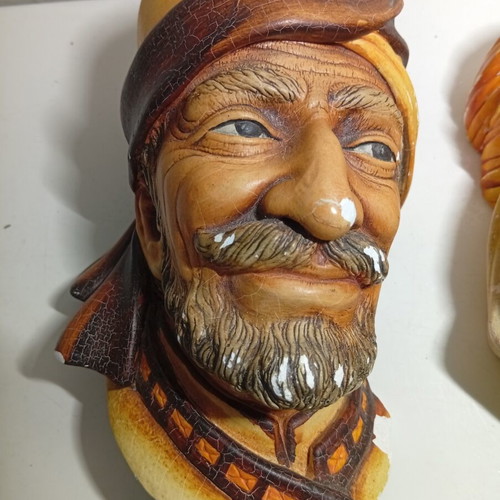 Bossons England vintage chalkware character heads, set of 4