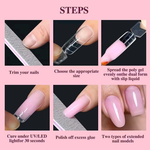 Dual nail forms new, 240 pcs, 12 sizes