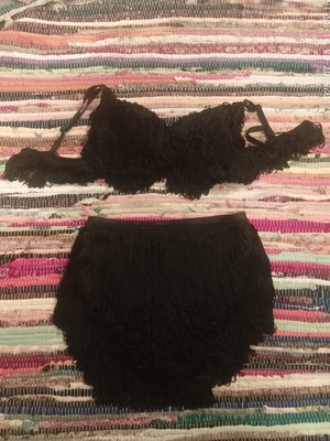 Latin dance outfit like new, black, size 80B and small/medium