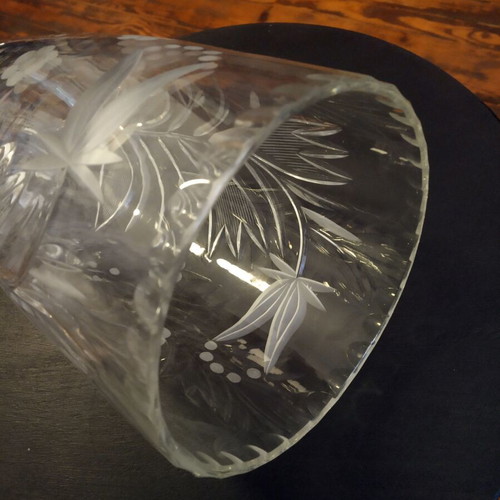 Crystal Antique Engraved Vase Like New