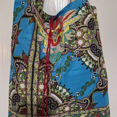 Shoulder bag summer new, cotton, multicolored