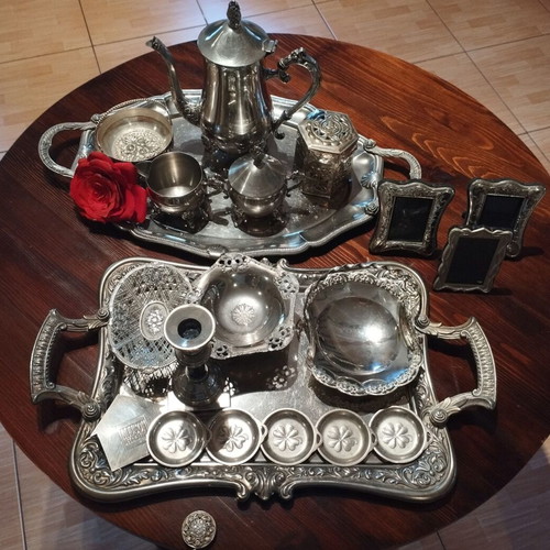 Silver-plated utensils used, set of 16 pieces