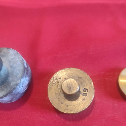 Scale weights used, complete set from 1 kilo to 5 grams