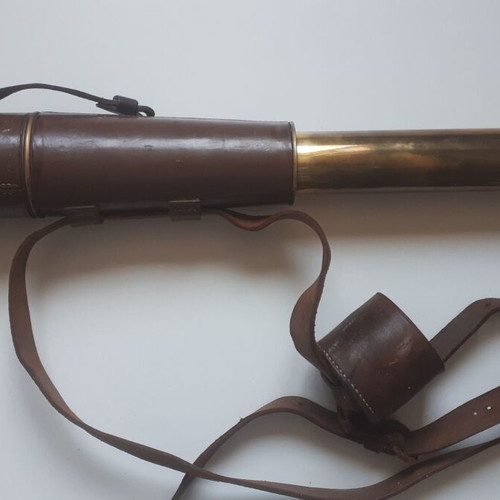 Nautical Telescopic Monocular used, vintage bronze and leather