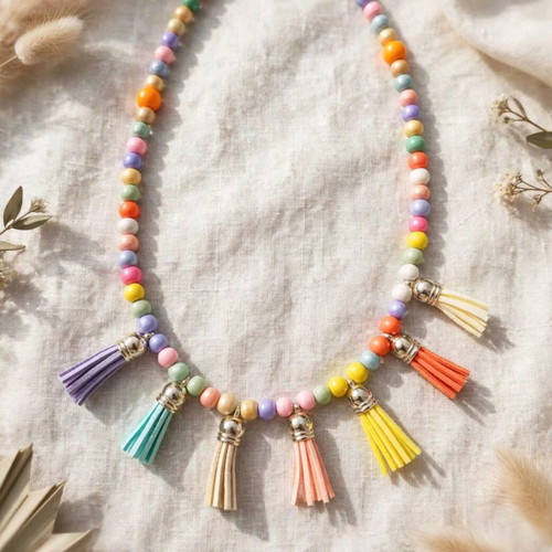 Boho necklace and earrings set new, colorful handmade beads