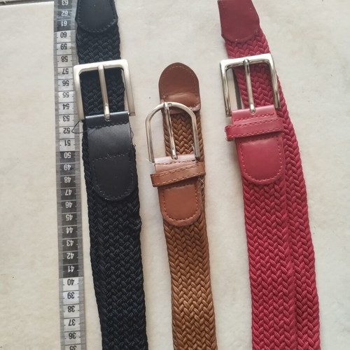 Elastic belts set of 3 adjustable, like new, black and brown