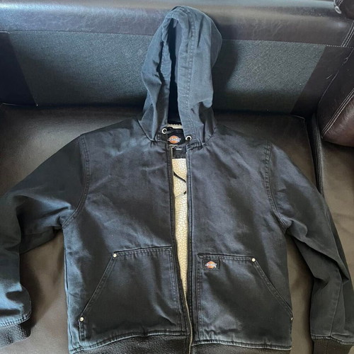 Dickies Sherpa Duck Canvas Hooded Jacket used, black, vintage