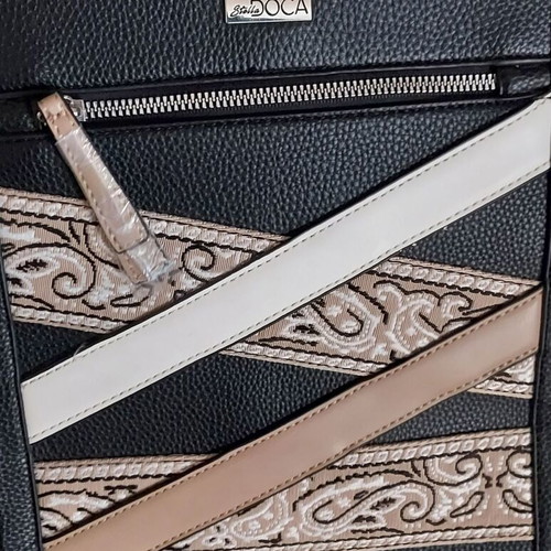 Doca crossbody bag new with defect, black and beige