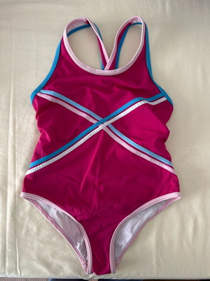 Swimsuit like new, red, size 110 cm for 5 years old