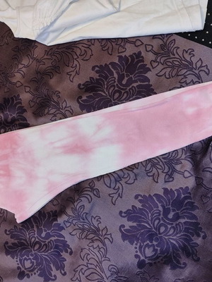 Zara tie dye ribbed leggings like new, size 10, white pink