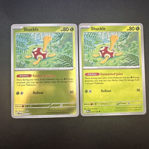 Shuckle 011/132 Mega Evolution Pokemon cards, normal and reverse