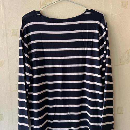 A-Style cotton blouse new, dark blue with white stripes, size L