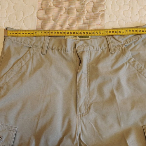Men's fabric bermuda shorts new with cargo pockets, gray and beige