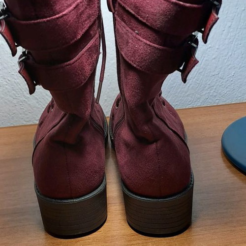 Burgundy ankle boots used, size 36