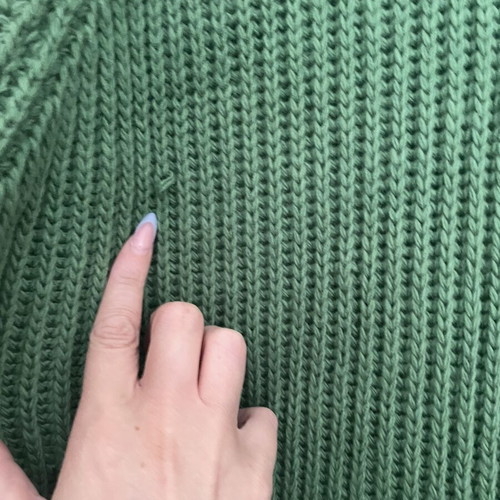 Women's Long Knit Sweater like new, green, turtleneck