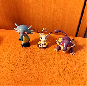 Φιγούρες Pokemon από το 1999 (TOMY) ~ Horsea, Rattata (1st gen)+ Δώρο φιγούρα Tailmon από Digimon