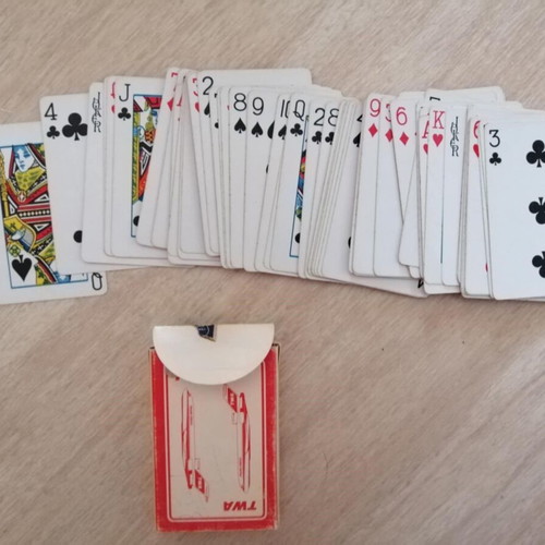 Vintage TWA Playing Cards used, 1980s collectible deck