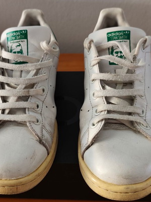 Adidas Stan Smith sneakers used, size 39.5, white with green