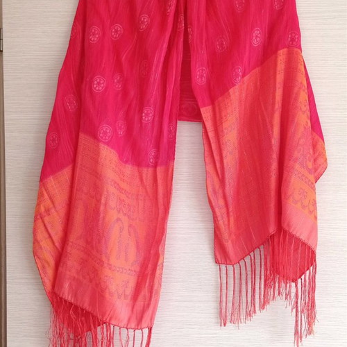 Indian scarf used in warm colors 160x65 cm