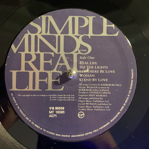 Simple Minds Real Life vinyl LP album like new