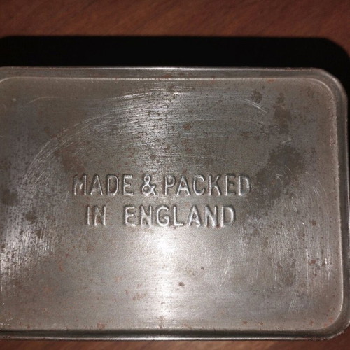 Vintage Ridgways H.M.B. metal tea tin used