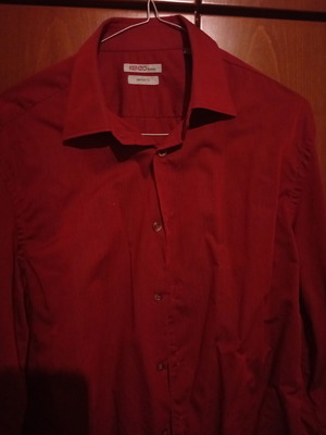 Kenzo shirt red burgundy vintage homme original size M-L like new